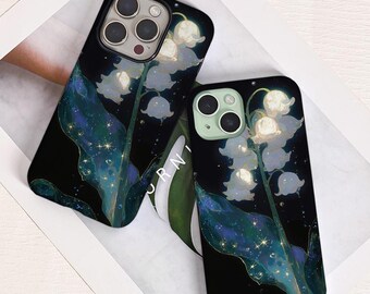 Funda para iPhone con diseño de lirio del valle para iPhone 16 15 14 13 12 Pro Max, 15 14 Plus, iPhone 13 12 Mini, X XS XR SE, iPhone 11. Funda delgada/resistente.