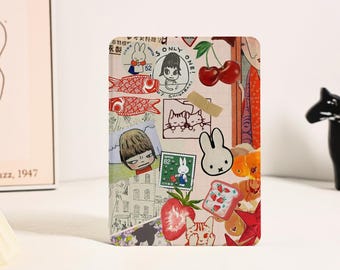 Collages mignons, toute nouvelle coque Kindle, étui pour Kindle Paperwhite 12e 11e génération 2019/2022/2024 6 pouces 7 pouces étui pour Kindle avec réveil/veille automatique