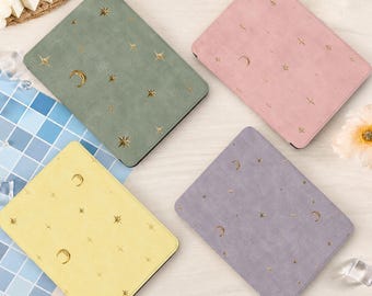 Custodia Kindle Vintage Moon & Stars per Kindle 11a generazione (6"), Paperwhite 12a generazione (7"), 11a generazione (6,8"), Custodia Colorsoft 2024 con cinturino posteriore trasparente, Custodia Kobo Clara BW