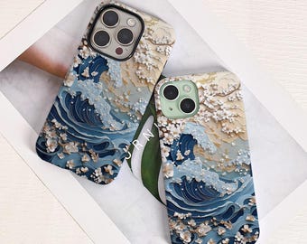Flower of the Wave iPhone Case For iPhone15 14 13 12 11 iPhone14 13 12 11 Pro Max Matte 14 15 Plus Case iPhone 12/13 Mini Case XR XS SE Case