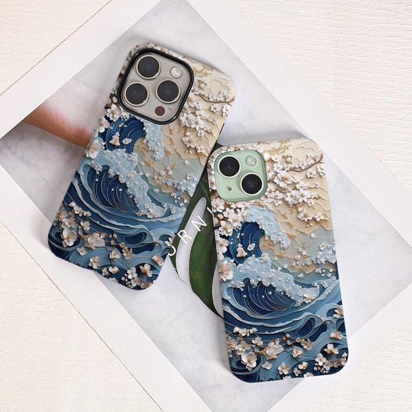 Flower of the Wave iPhone Case For iPhone15 14 13 12 11 iPhone14 13 12 11 Pro Max Matte 14 15 Plus Case iPhone 12/13 Mini Case XR XS SE Case