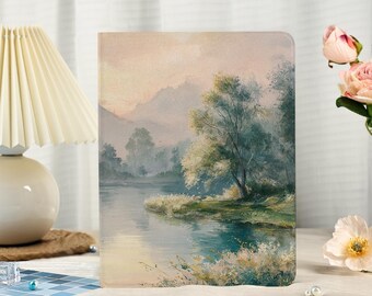 Landscape Oil Painting Custom iPad Case for 2025 2024 Air 7/6/5 iPad 10 10.9", 10.2", Pro 11"12.9" 13" iPad Mini 6/7 Case with Pencil Holder