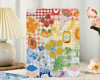 Fruit Collage iPad Case, iPad Air 4/5/6/7 iPad 10 10.9" 2022 iPad Pro 12.9" 11" 10.9" 10.2" 9.7'' iPad Mini 6/7 8.3" Case Blue iPad Cover