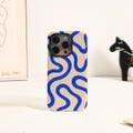 Blue Waves Abstract iPhone Case for iPhone16e 16  15 14 13 12 11 Pro Max SE, iPhone 13 12 Mini, Glossy Slim Case with Artistic Wave Pattern product logo