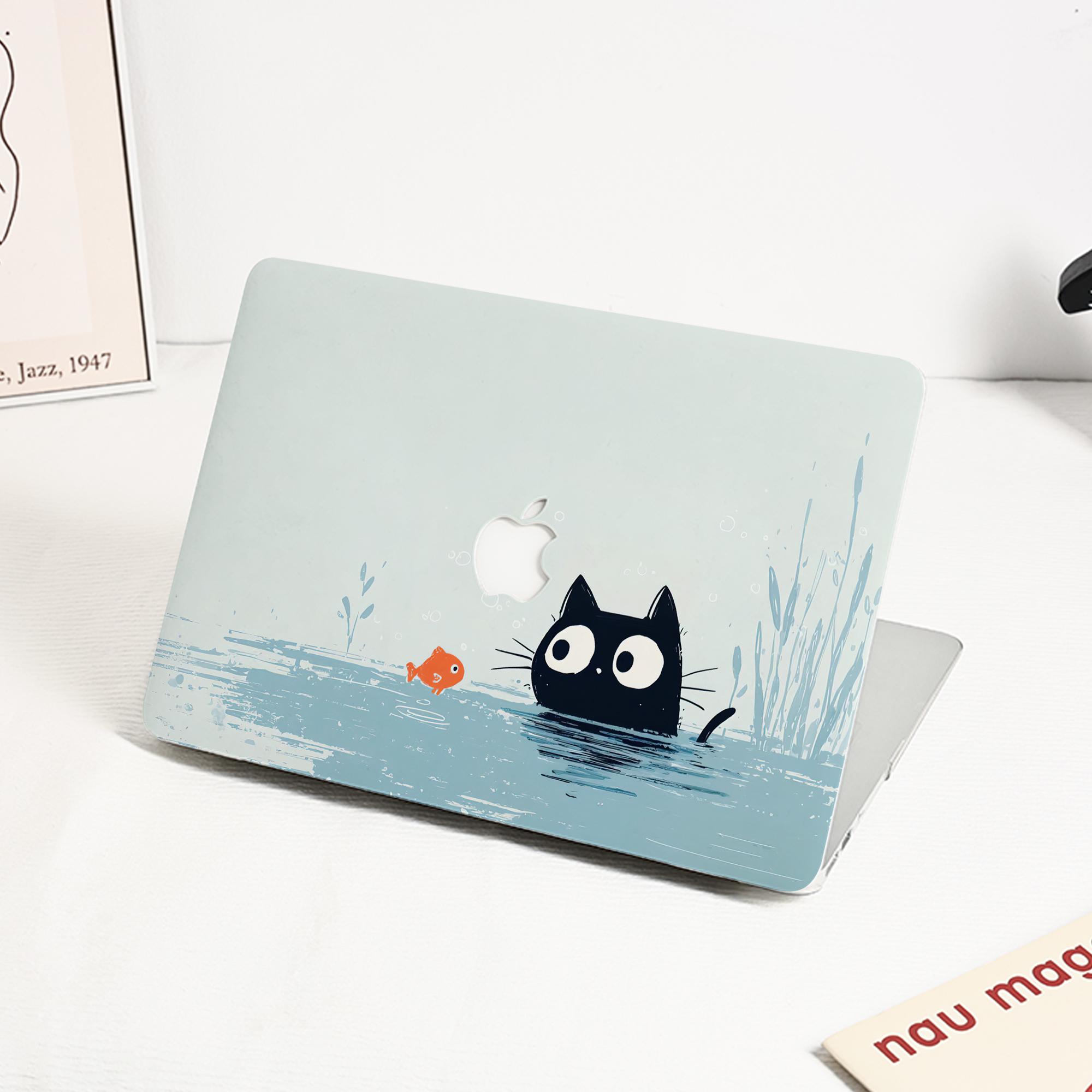Cute Cat & Fish MacBook Case Fit MacBook Air 11/13/15 MacBook Pro 13/14 ...
