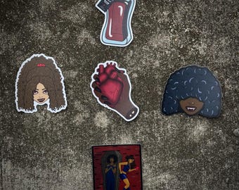 Black Vampire Sticker Pack – Waterproof Gothic Gift Decal