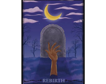 Kopia plakatu "Czarna dziewczyna wampirzyca z grobu" - Teksturowany plakat akwarelowy matowy - Odrodzenie