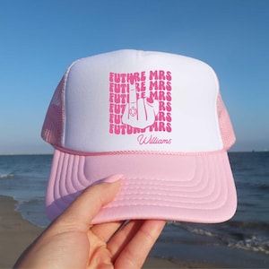 Personalizowane kapelusze dla przyszłej pani, personalizowane kapelusze na wieczór panieński, prezenty dla druhen, czapki zaręczynowe typu trucker, czapki dla przyszłej panny młodej, personalizowane kapelusze dla narzeczonych