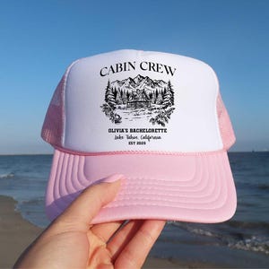 Custom Camp Bachelorette Hats, Mountain Bride Trucker Hat, Hiking Bachelorette Hat, Bride Camping Trip Gift, Customize Bach Party Favors Cap