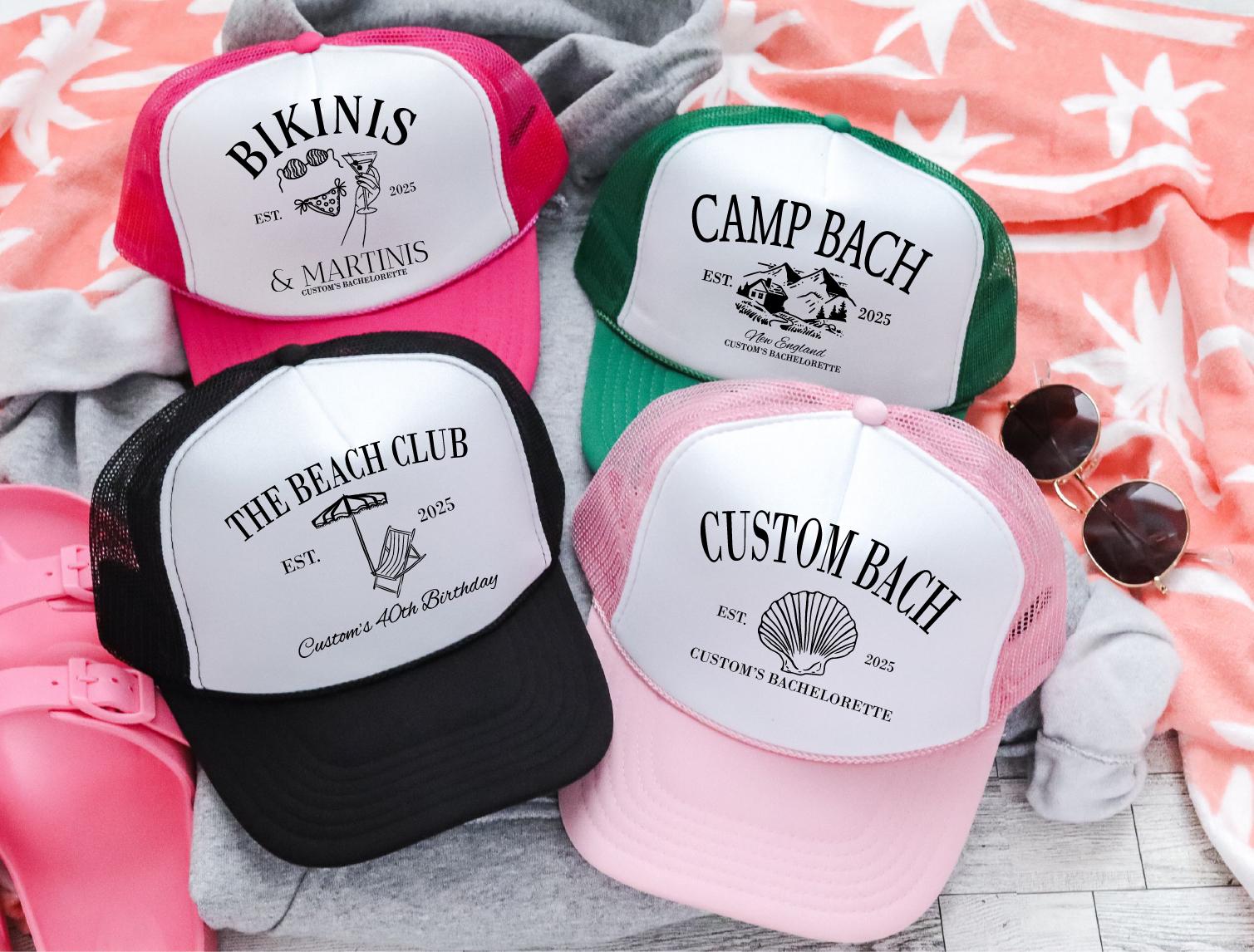 Custom Bachelorette Party Hats, Bride Squad Hat, Bach Club Trucker Hats, Bachelorette Trucker Hats, Social Club Bachelorette Party Hats,