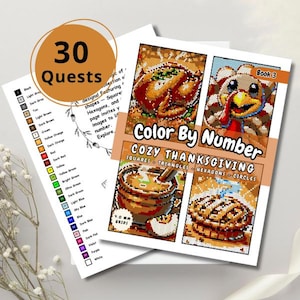Thanksgiving Color By Number: Mystery Mosaic Printable (PDF Download)