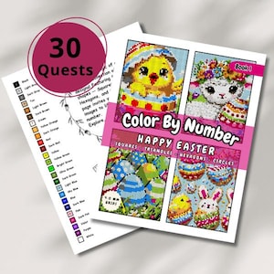 Colorea por números: ¡Feliz Pascua!: Mosaico misterioso (Descarga PDF)