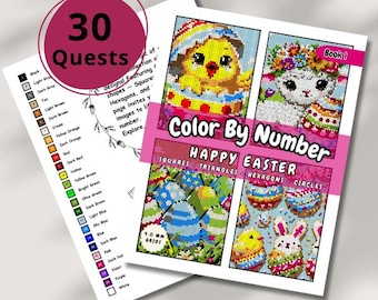 Frohe Ostern Farbe Nach Zahl: Geheimnisvolle Mosaik Suche (PDF Download)