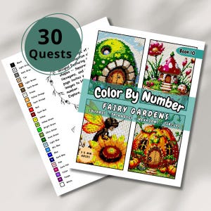 Fairy Gardens Color By Number: Mystery Mosaic (PDF Download)