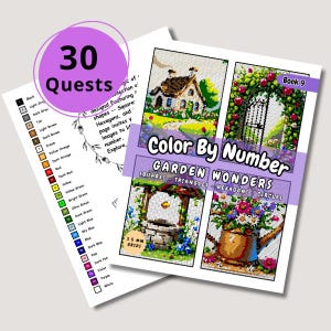 Garden Wonders Color By Number: Mystery Mosaic (PDF Download)