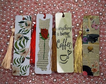 Metal Bookmark with Tassel: Book Lover Gift