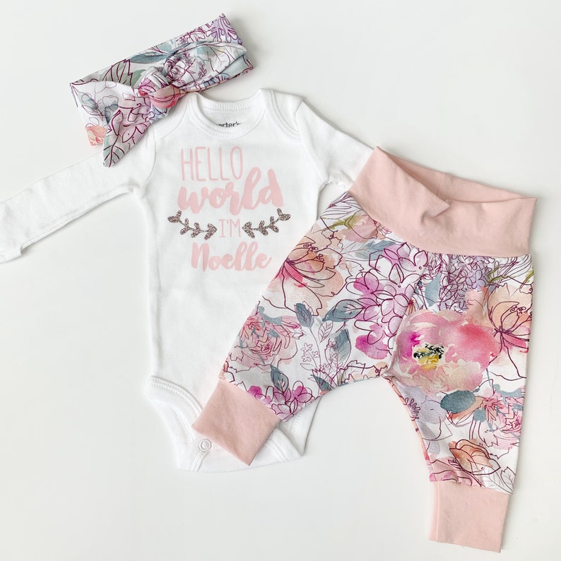 hello world newborn outfit girl