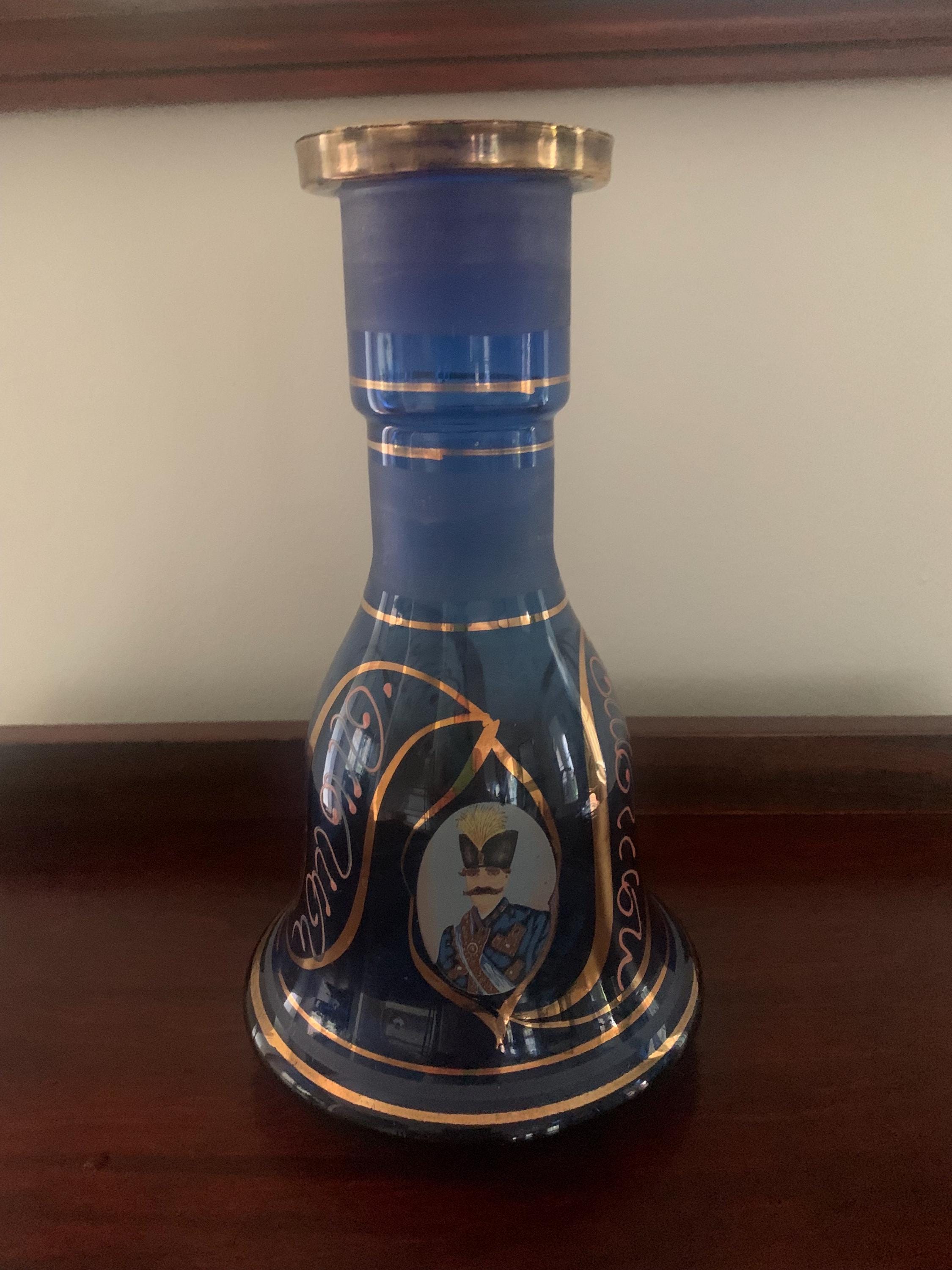 工芸品 BLUE ORIGINAL PERSIAN GLASS HAND MADE Vintage, Mid Century Cobalt Blue Glass Persian Bohemian