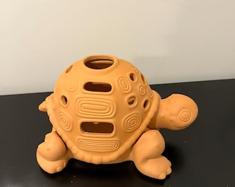 Vintage PartyLite Rentner Terra Cotta Teelicht Schildkröte Teelichthalter Kerzenhalter P0455 NEU