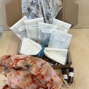 DIY Eco Print Natural Bundle Dye Kit for Booklet or Silk Scarf, Make Your Own Art Journal or Bandanna, Arts and Crafts by Licia Lucas Pfadt image 1