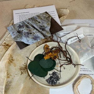DIY Eco Print Natural Bundle Dye Kit for Booklet or Silk Scarf, Make Your Own Art Journal or Bandanna, Arts and Crafts by Licia Lucas Pfadt image 7