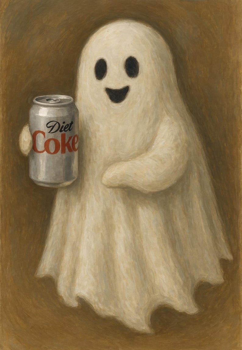 Ghost Holding Diet Coke Printable Wall Art – 8x10” Halloween Decor ...