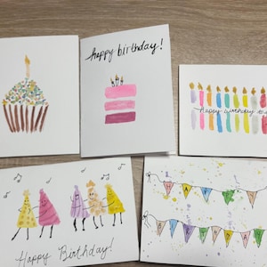pacote de valor para cartão de aniversário em aquarela feito à mão