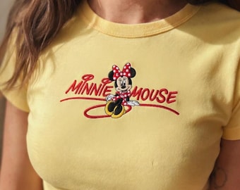 Embroidered Mickey Mouse Baby Tee, Cute and Playful Design, Perfect for Disney Fans, Comfortable and Stylish Everyday Wear