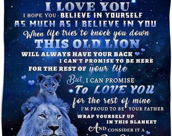 To My Daughter Blanket from Dad, Dad to Daughter Blanket, Dad Daughter Lion Blanket, Daughter I Love You Blanket, Love Blanket from Dad