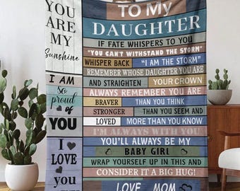 To My Daughter Blanket, Daughter Blanket from Dad and Mom, Custom Daughter Blanket, I Love You Blanket, Empowering Daughter Gift