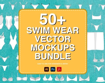 Badkläder Mockups och mallar | Bikini-, baddräkt- och strandkläder Mockups