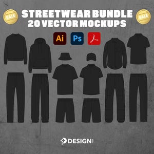 Men's Streetwear Fashion Sketches | Urban Design Art (Digital AI & PDF) image 1