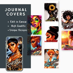 Editable Journal & Planner Covers | 8 Canva Templates | PLR + Commercial Use