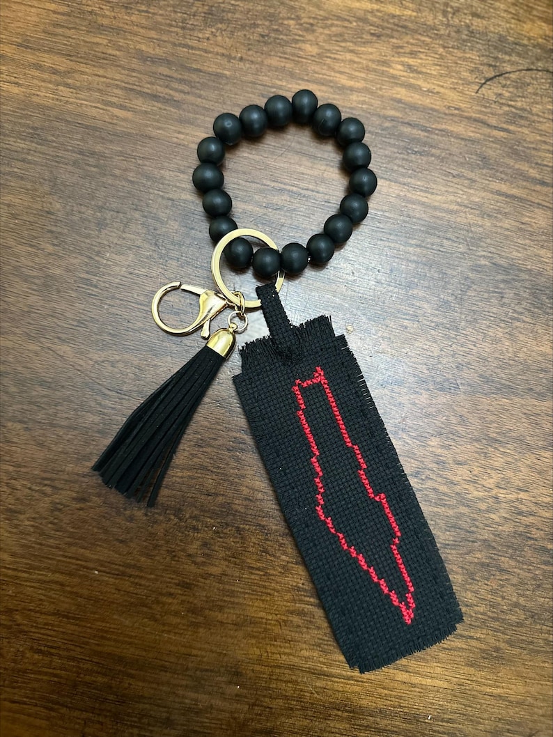 Tatreez Beaded Keychain Palestine Map - Etsy