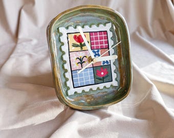 Handmade Magnolia Ceramic Clock