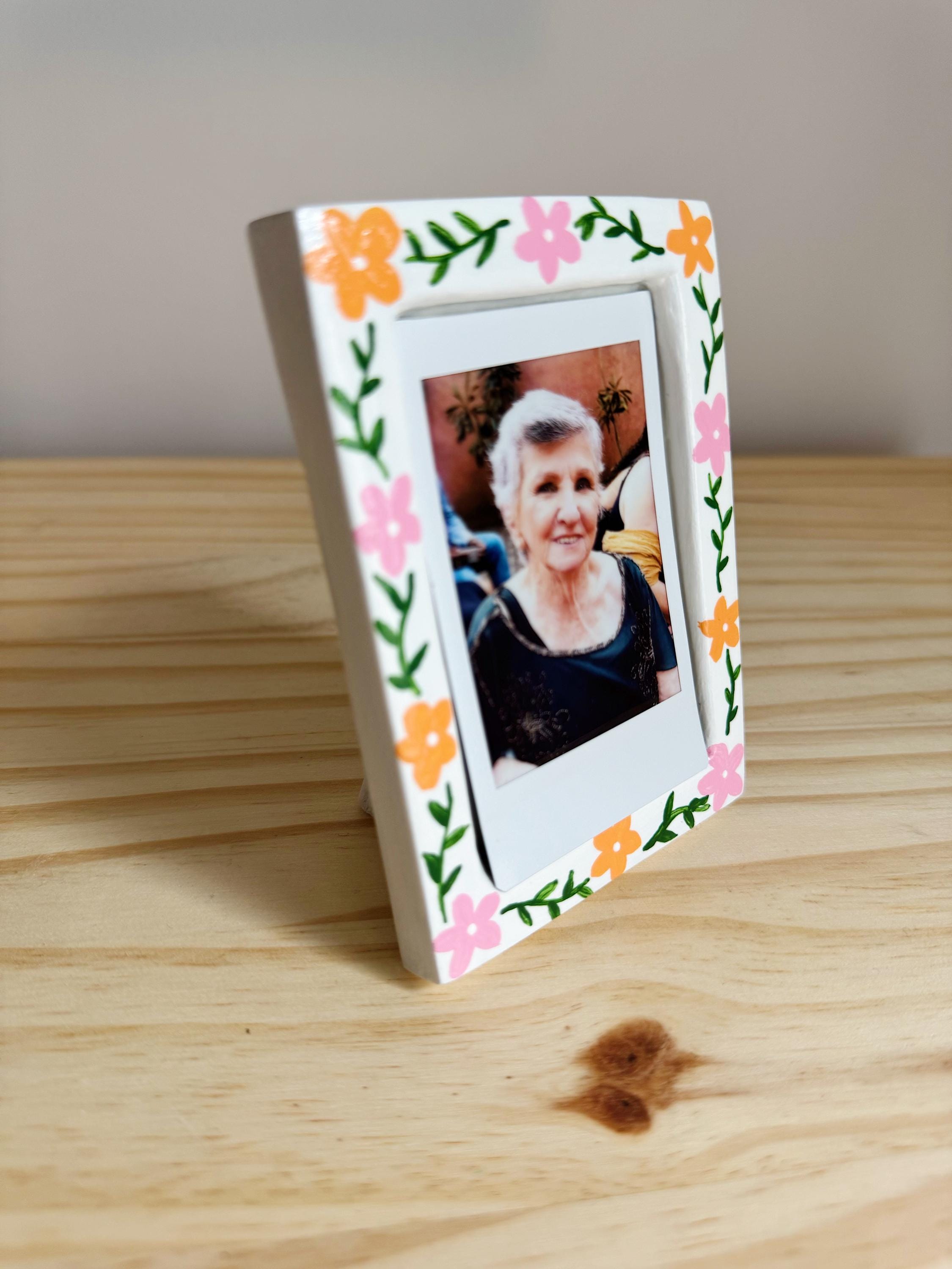 Mini Picture Frame Spring Mini Hand-painted Floral Picture Frame – Spring-inspired White Clay ...