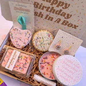 Birthday Wish In A Box, Birthday Gift For Her, Personalised Gift For A Friend, Pamper Gift Box, Self Care Box, Care Package, Hamper Gift Set