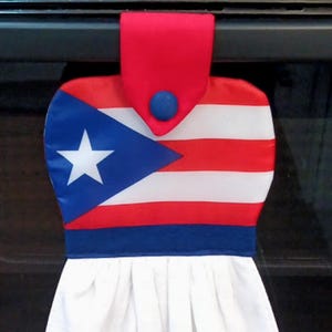 Puerto Rico Flag Kitchen Towel: Hanging Oven Door Decor