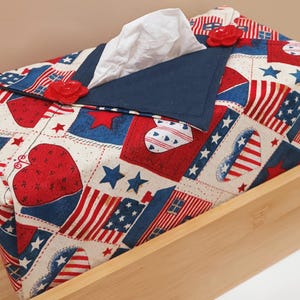 American Flag Tissue Box Cover: Patriotic Home Decor