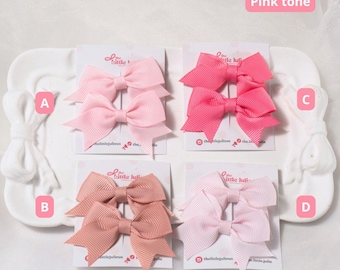 Set of 8 Handmade Baby Bow Hair Clips | 3cm Snap Clips