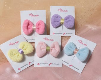 Handmade Baby Bow Hair Clips | Toddler Fine Hair Snap Clips