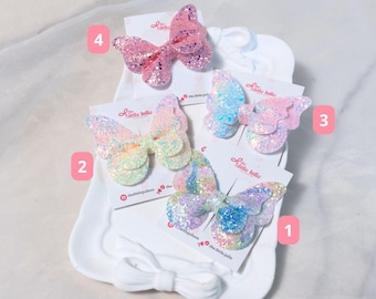 Glitter Butterfly Bow Hair Clip: Sparkly Hair Accessory for Girls