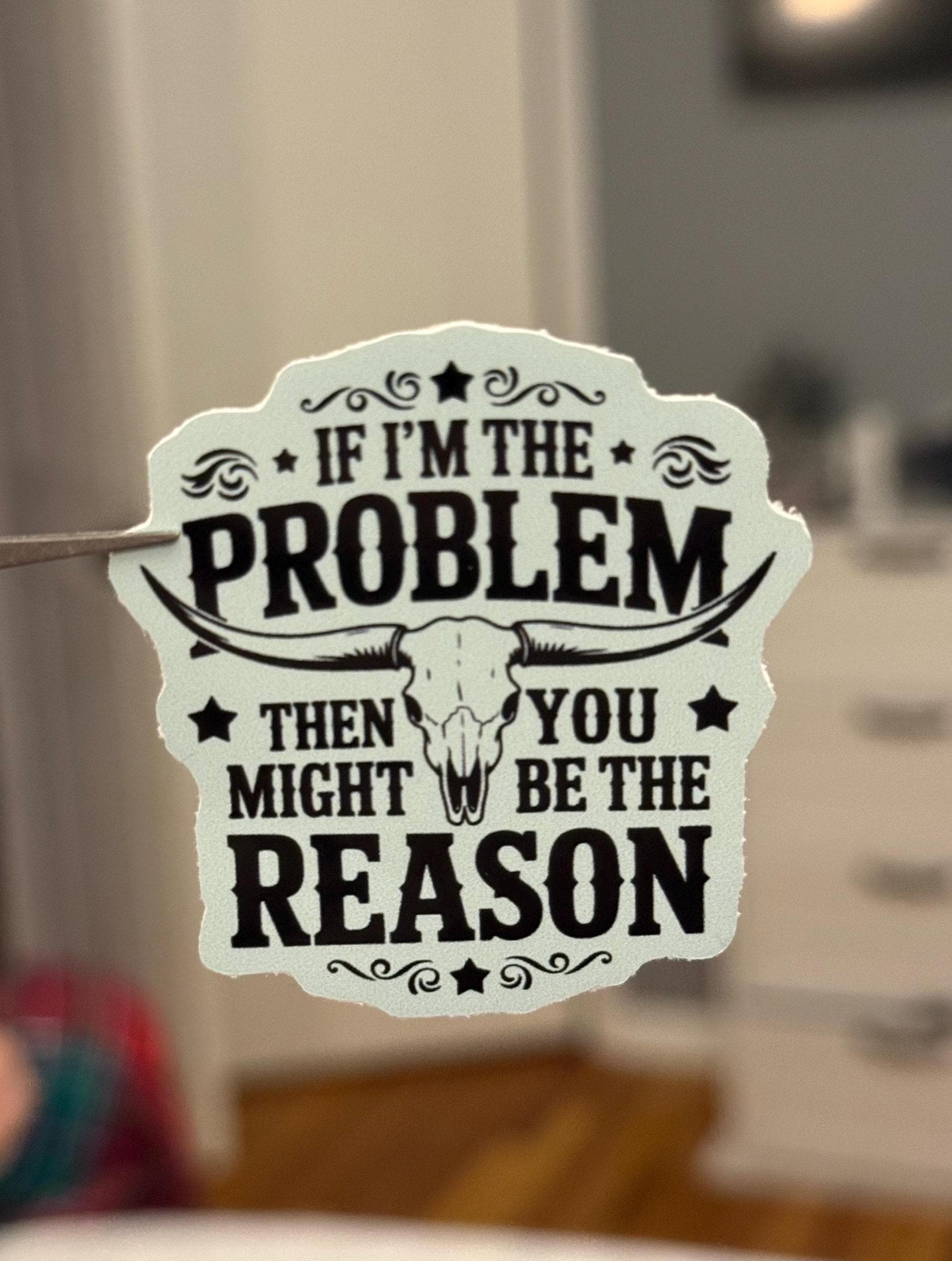 If I'm the Problem, Then You Might Be the Reason Sticker-Funny Sarcastic Sticker, Relationship Humor, Self-Reflection Quote, Laptop, Journal