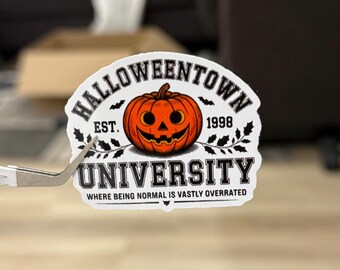 Halloweentown University Sticker – Spooky Season Vinyl Decal for Halloween Fans – Witchy, Pumpkin, and Magic School Inspired Sticker