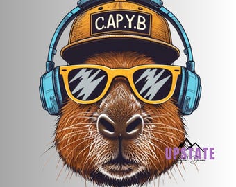 Capybara Urban Vibe SVG & PNG | Sunglasses and Headphones Digital Art