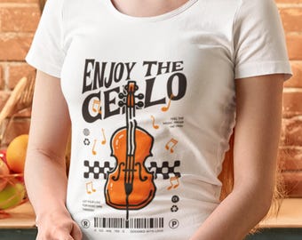 T-shirt cellomuziekfan: uniseks muzikant-T-shirt softstyle
