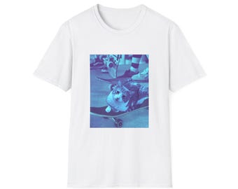 Sk8er Cat Unisex T-Shirt, Skateboarding Kitty Tee, Cat Lover Gift, Funny Animal Shirt, Cute Graphic Tee