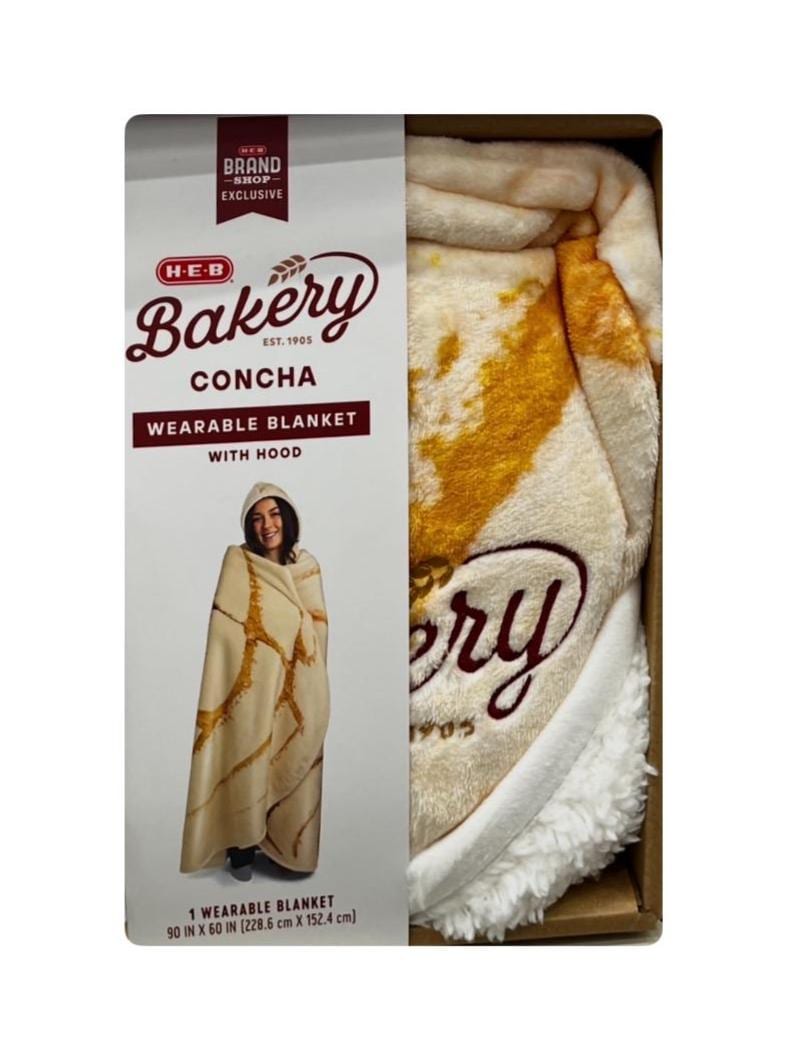 Concha Throw HEB, HEB Bakery Blanket, Wearable Throw, Hood, Sherpa