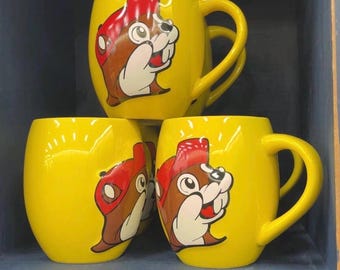 Buc-ee's Yellow Mug – Beaver Believer Mug, Authentic Bucees Coffee Cup with Iconic Logo, Teacher Gift, Easter Basket Gift, Mothers Day Gift