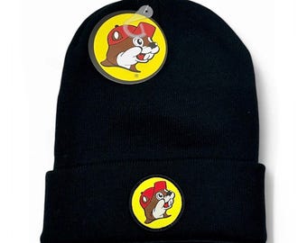 Buc-ee’s Knit Beanie, Black or Red, Cozy and Warm Hat, Texas Gift, Valentines Gift, Womans Beanie, Mens Beanie, Winter Cap, Adult One Size
